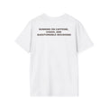 Caffeine, Chaos & Decisions On Unisex T-Shirt's Back - Funny Quote, Casual Wear