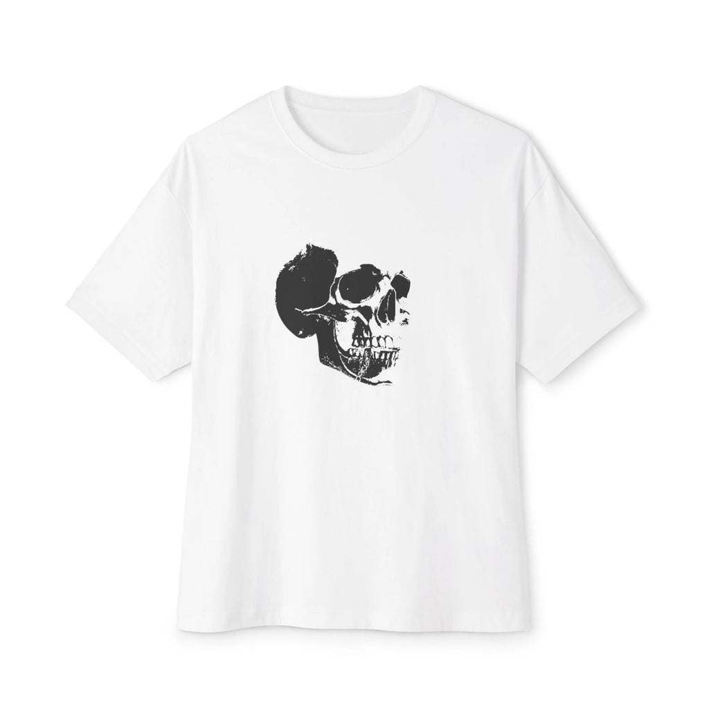 Distressed Black Skull Tee | Boxy T-Shirt Heavyweight Skull Y2K emo shirt