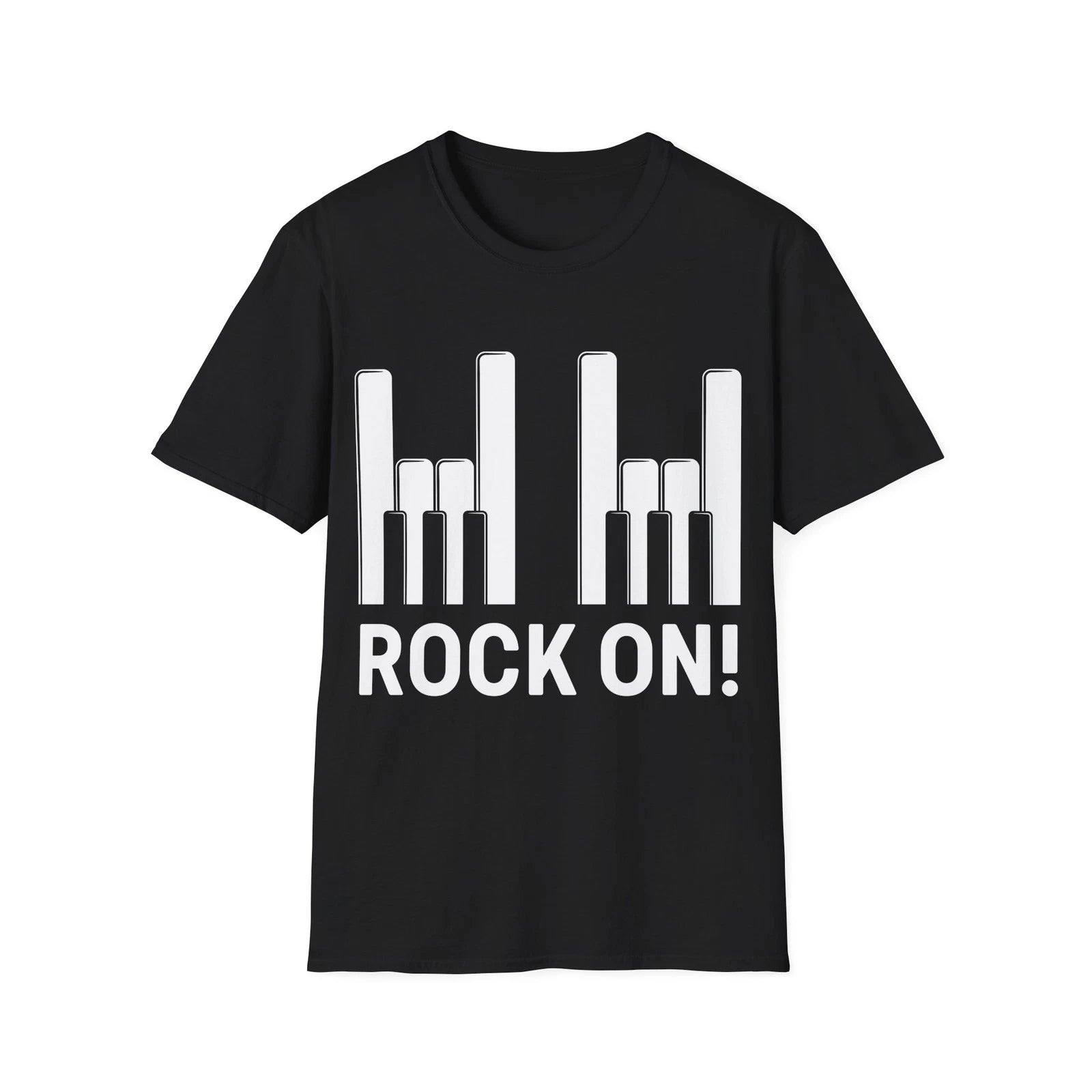 Piano Keys Finger Horns T-Shirt, Pianist Tee, Funny Music Regular Fit Shirt