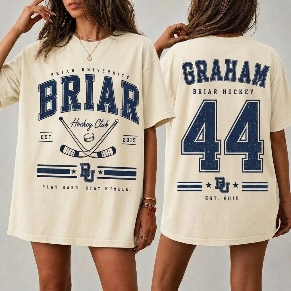 Briar U Hockey Shirt, Off-Campus Garrett Graham 44 University T-Shirt