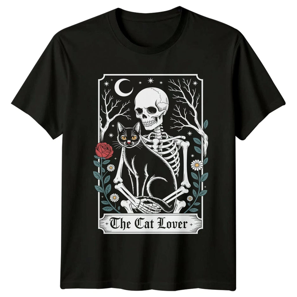 The Cat Lover T-Shirt Gothic Tarot Cat Animals Birthday Gift For Him And Her