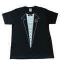 Mens Black Tuxedo T Shirt Funny Lazy Wedding Fake Suit Fancy Marriage L