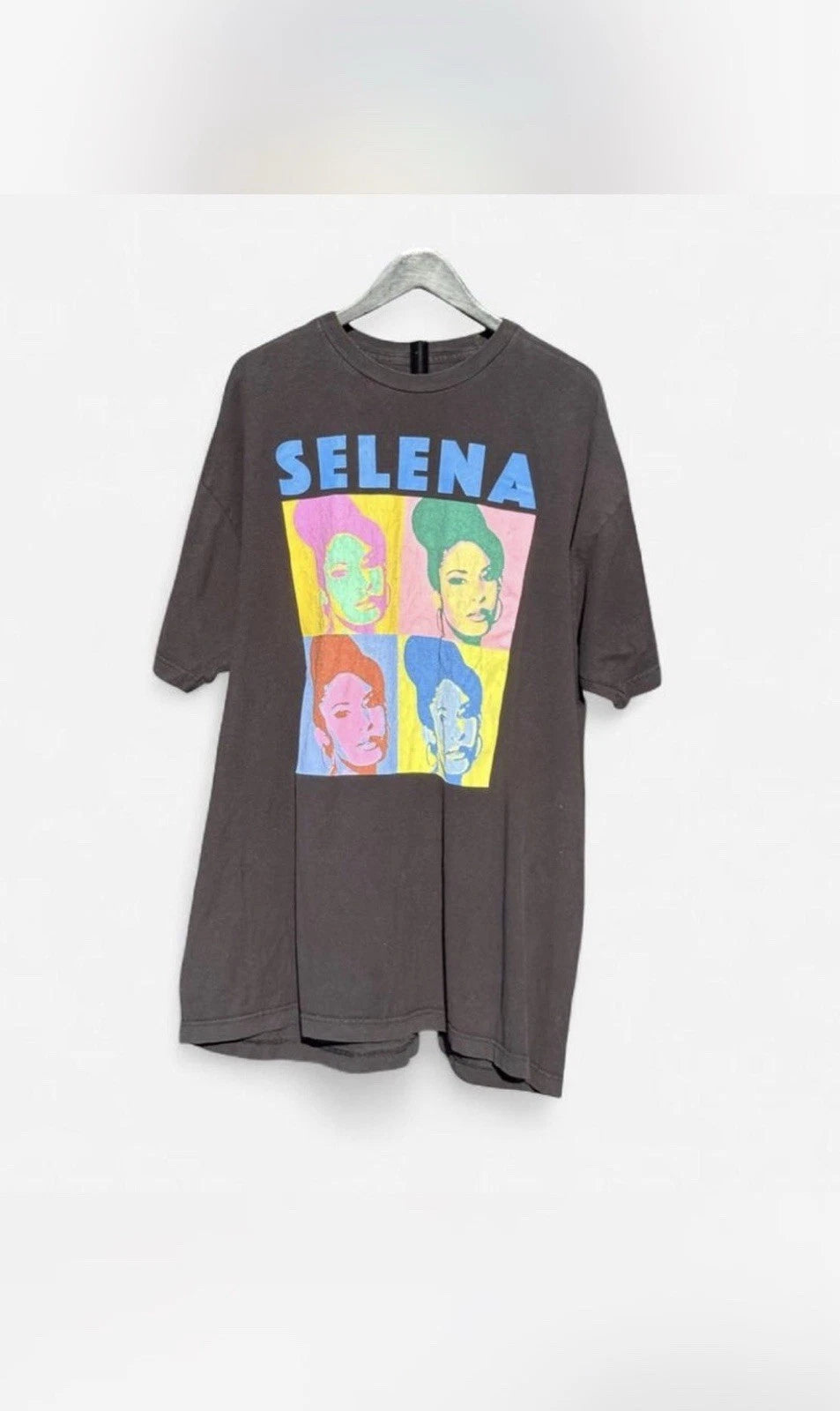 Selena Graphic T-Shirt Pop Art Style Black All Cotton Mens Large XXL
