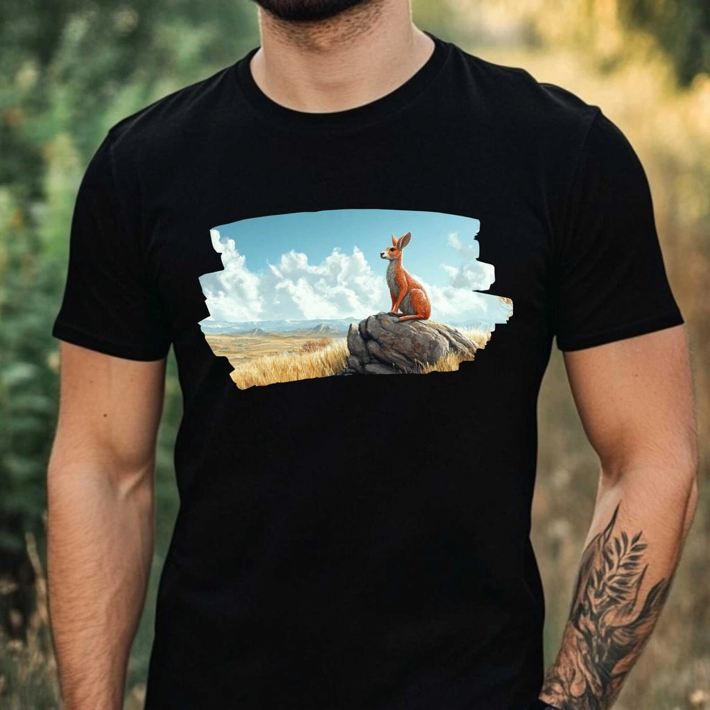 Mens Kangaroo Motif Cotton T-Shirt Size XS to 5XL