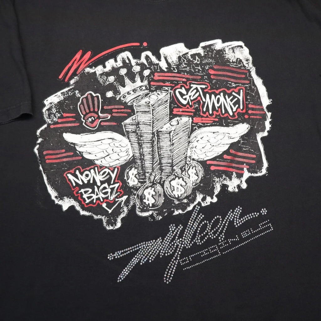 Miskeen Originals Get Money Black Shirt 4XL Rhinestone y2k