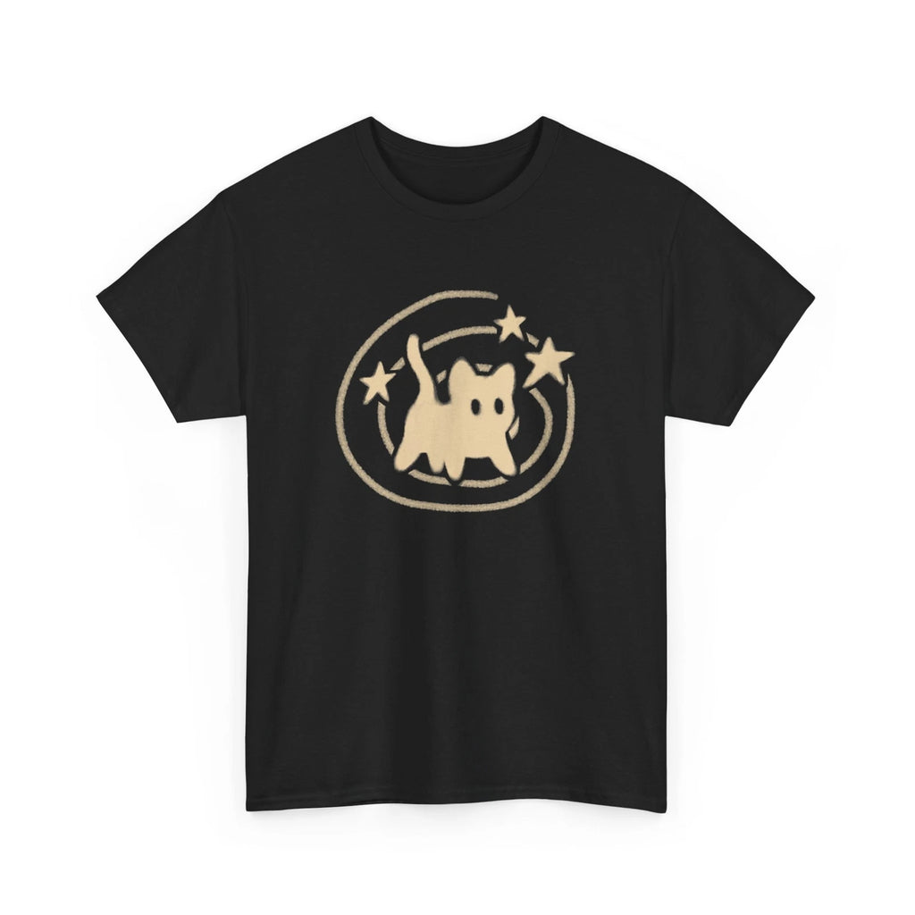 Y2K Scary Tomcat Cat Is Scared Under Starry Tail T-Shirt