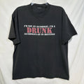 Vintage I'm Not An Alcoholic...A Drunk Alcoholics... Meetings Large T-Shirt Y2K