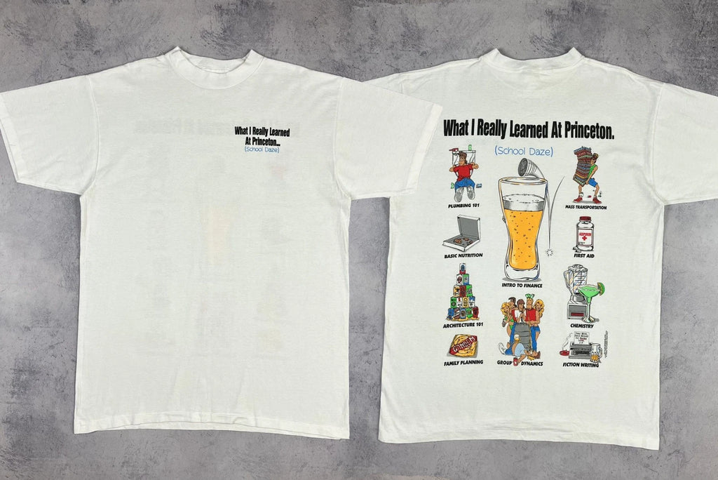Vintage What i really learned at school humor y2k tee 1994
