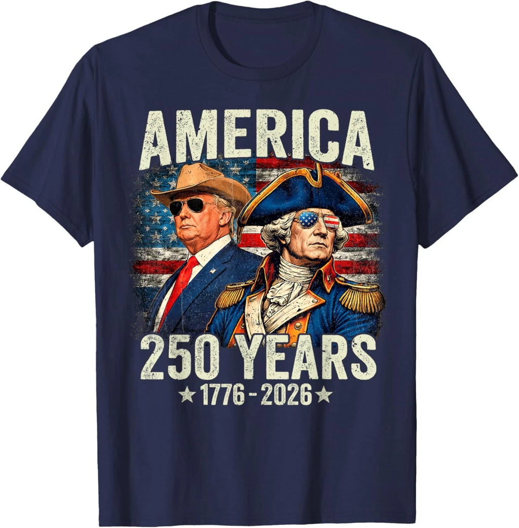 Funny 250 Years America Anniversary 250th Trump Washington Unisex T-Shirt