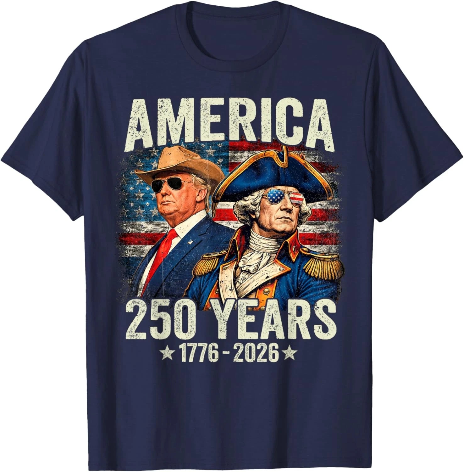 Funny 250 Years America Anniversary 250th Trump Washington Unisex T-Shirt