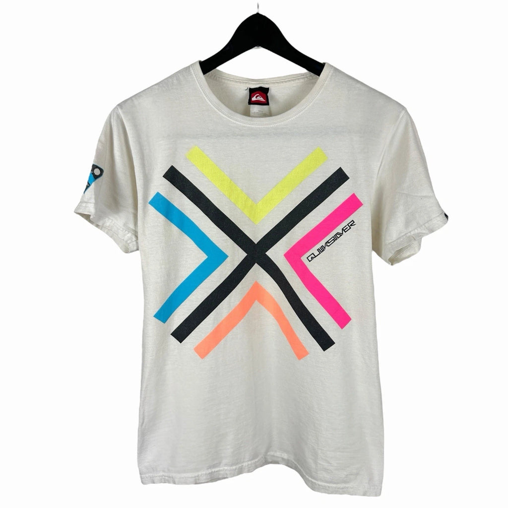 Mens Y2K Quiksilver Surf Company Streetwear Multi Color Logo Shirt Size S
