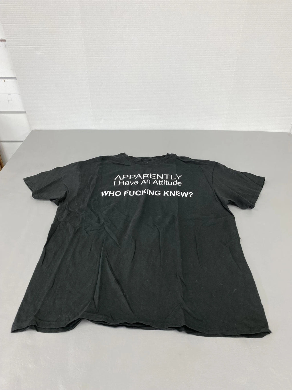 Apparently I Have An Attitude Shirt Mens XL Black Sarcastic Funny Graphic Tee
