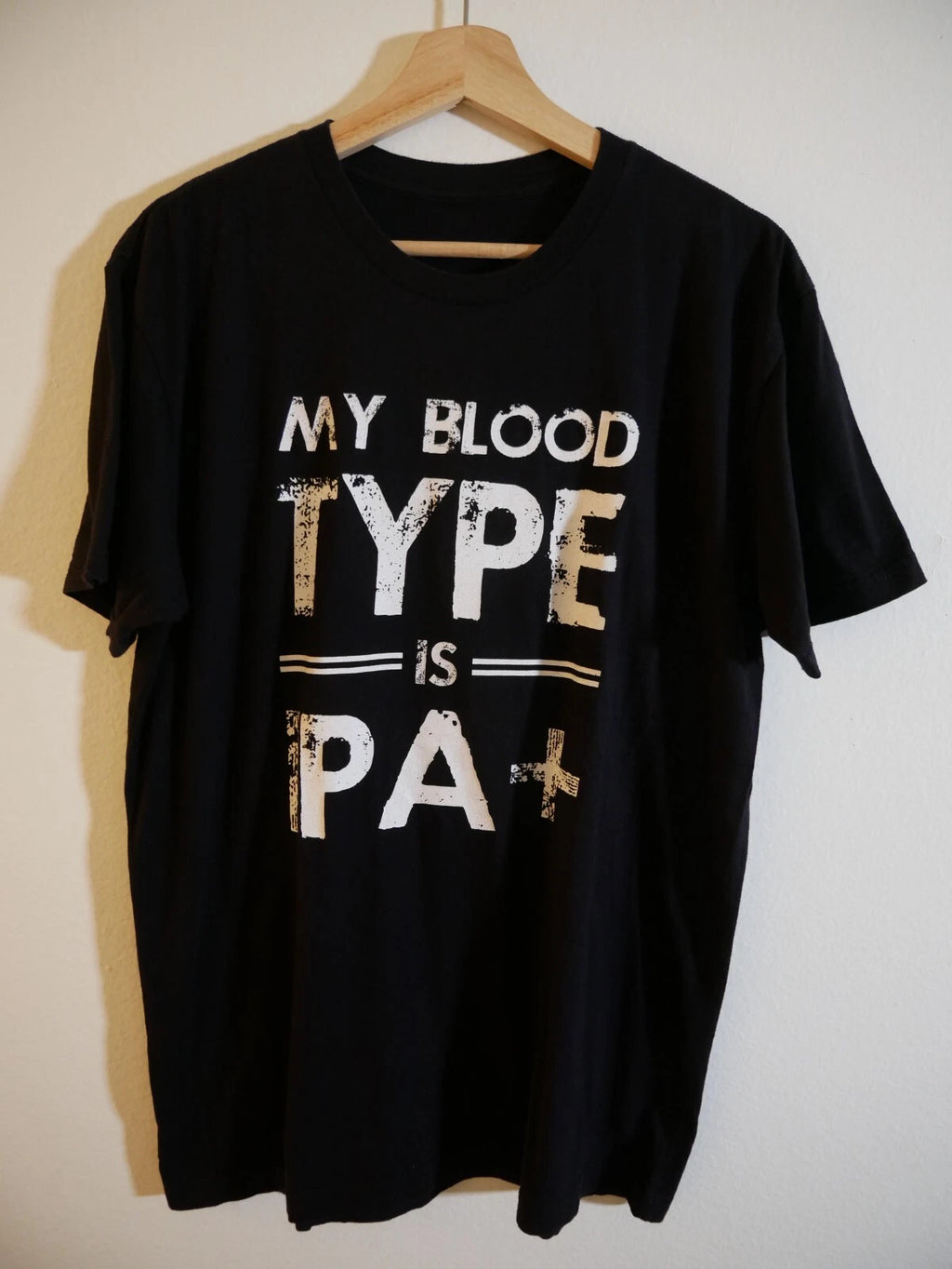 IPA POSITIVE FUNNY GARAGE BREWING COMPANY CALIFORNIA LARGE BLACK COTTON T SHIRT