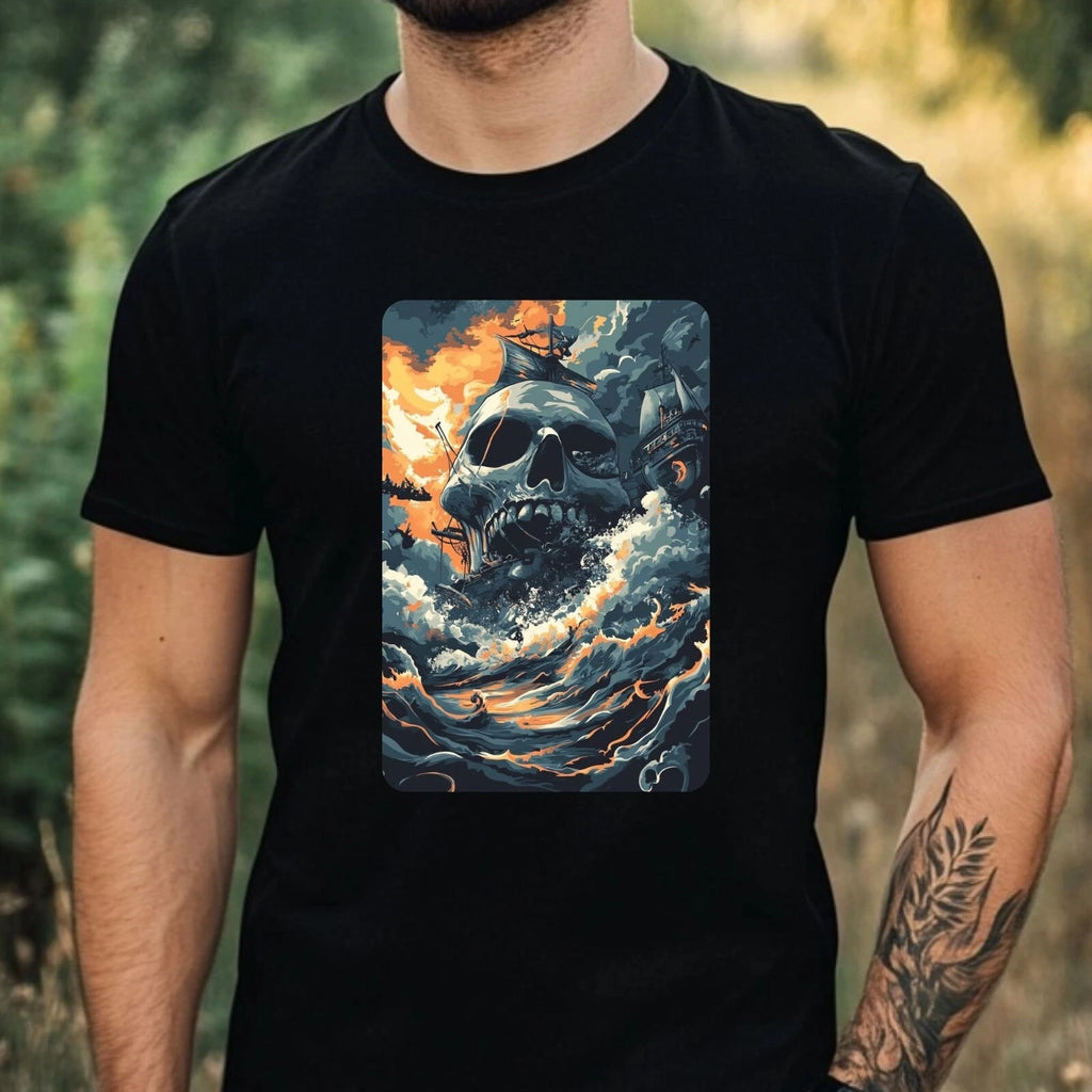 Mens Pirate Horror Theme Cotton T-Shirt Size XS to 5XL