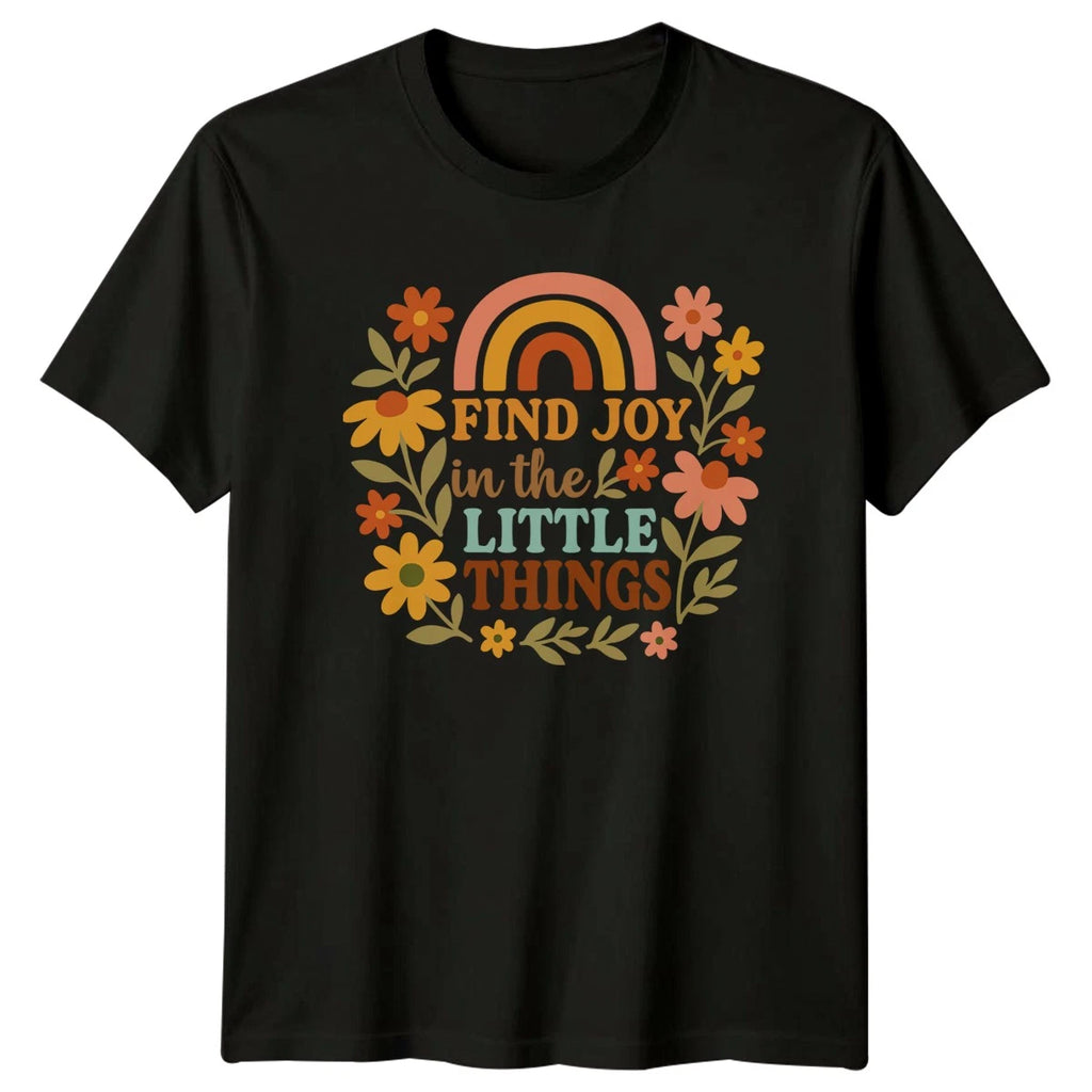 Find Joy In The Little Womens T-Shirt Boho Inspirational