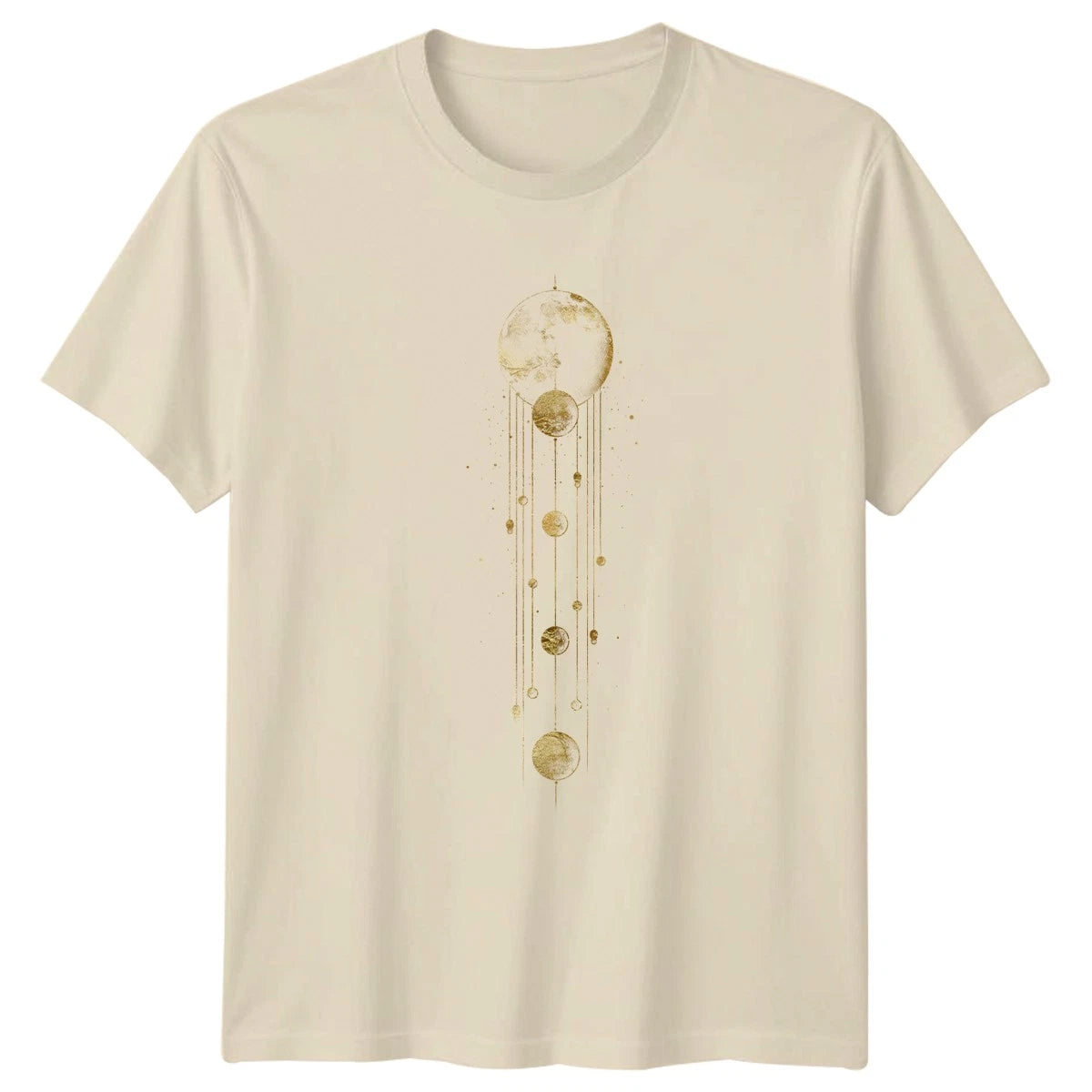 Abstract Gold Moon Phases Celestial T-Shirt Lunar Boho Birthday Gift