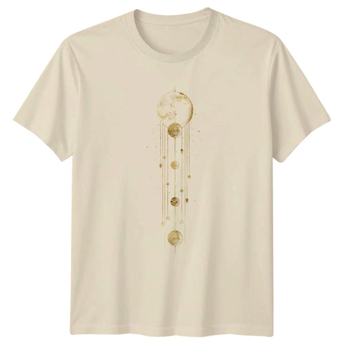 Abstract Gold Moon Phases Celestial T-Shirt Lunar Boho Birthday Gift
