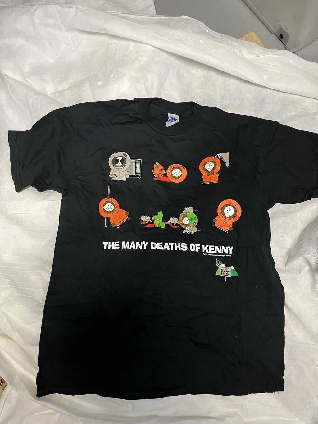 South Park Vintage T shirt The Many Deaths of Kenny 1998 Deadstock XL