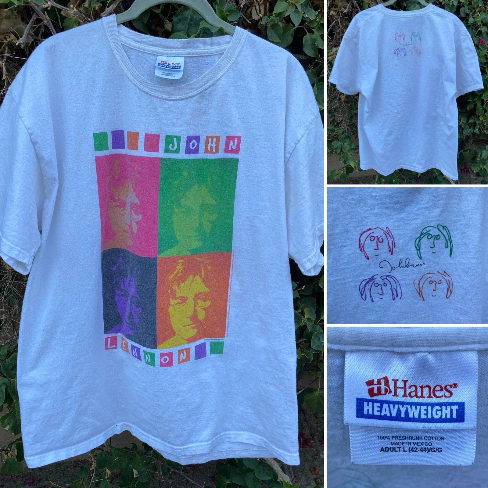 Vintage John Lennon T Shirt c 2004 Y2K 2000s Pop Art Size L Large