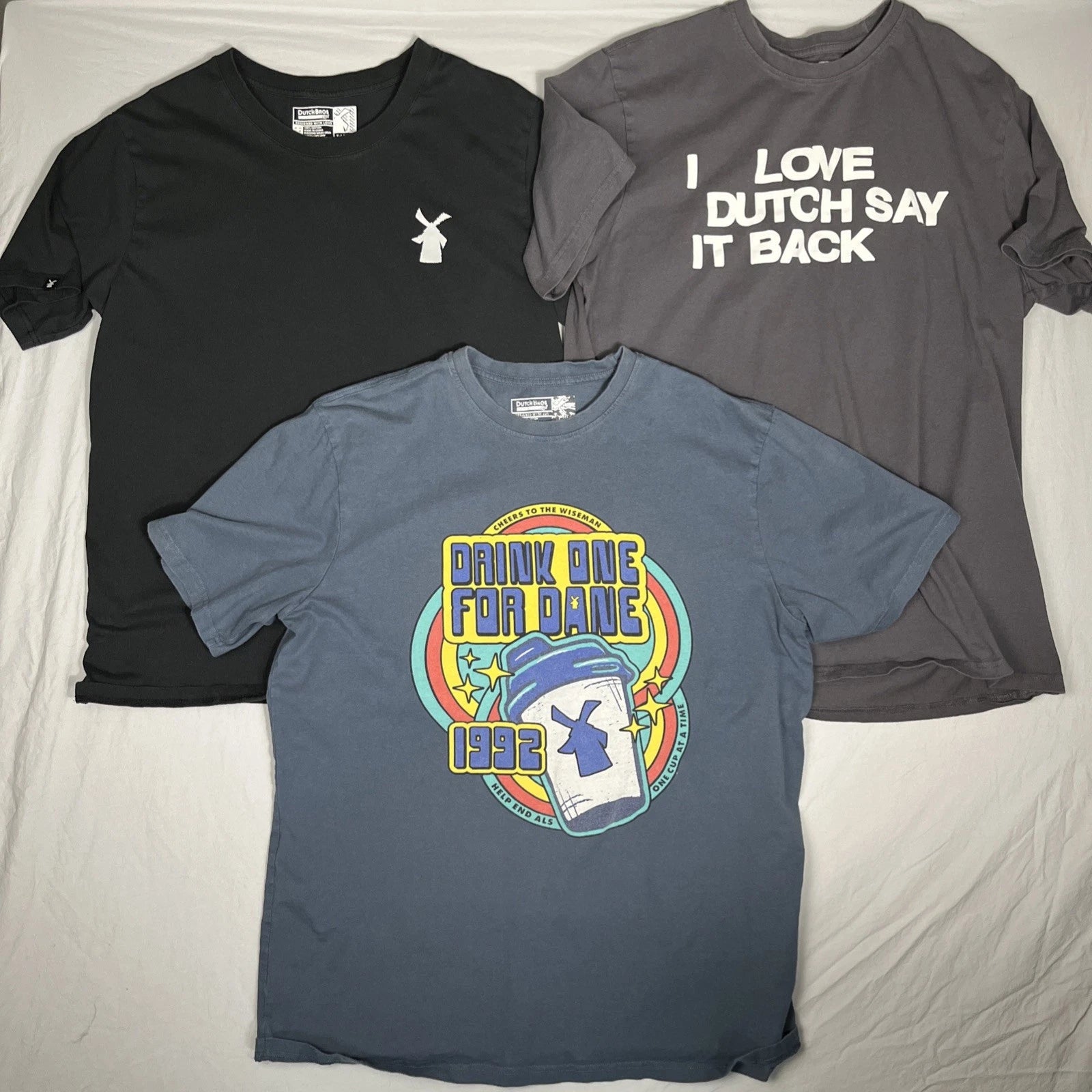 Dutch Bros Coffee Graphic Print Cotton XL T-Shirt Lot of 3