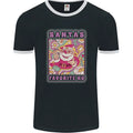 Santa's Favourite HO Funny Hippy Trippy Christmas Mens Ringer T-Shirt FotL