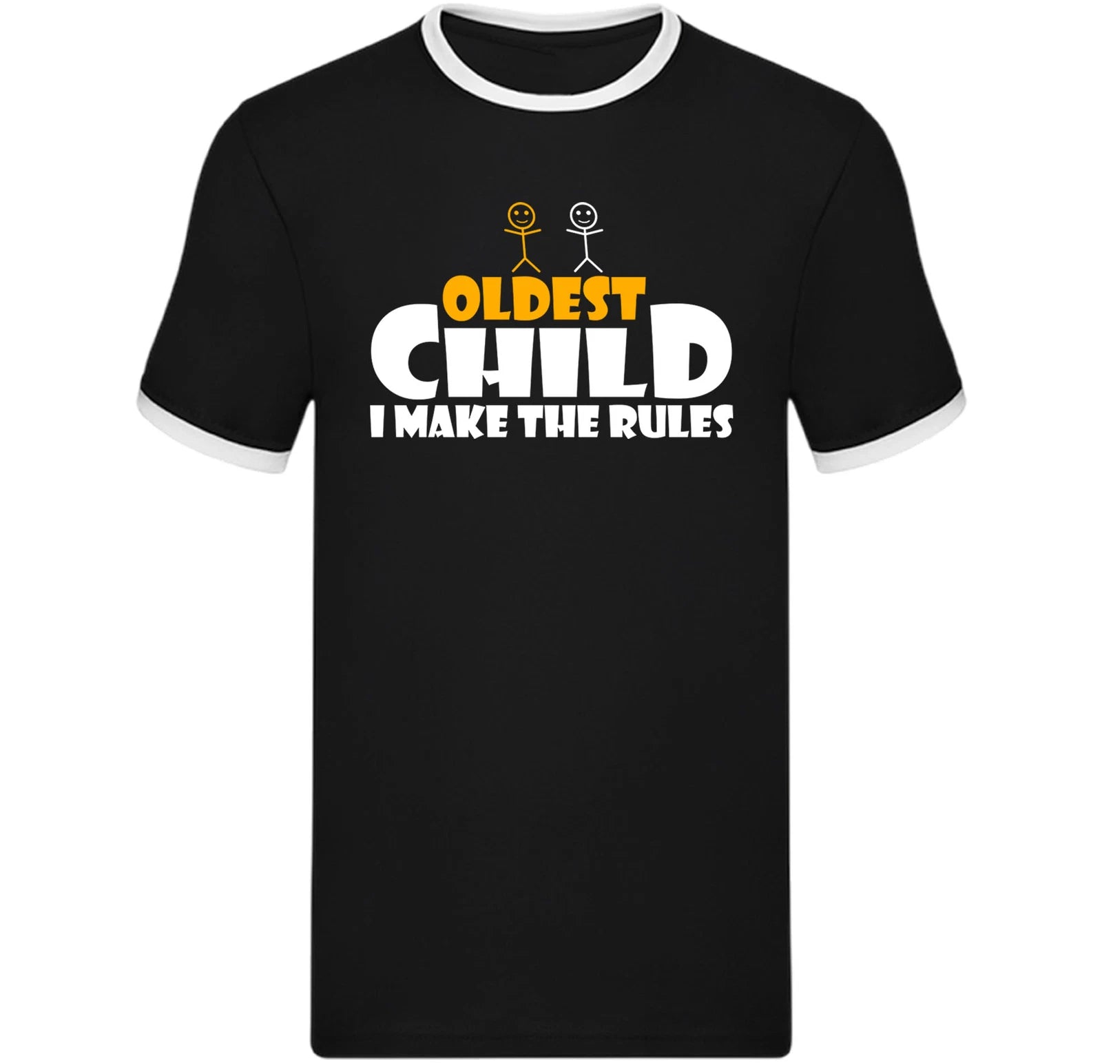 Funny Oldest Child Ringer T Shirt - I Make The Rules,Family humor Sarcastic Tee