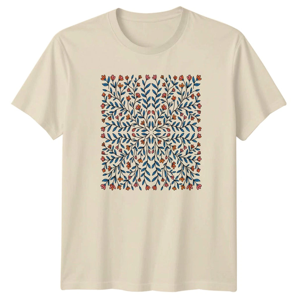 Boho Floral Botanical Art T-Shirt Nature Illustration Gift For Him And Her