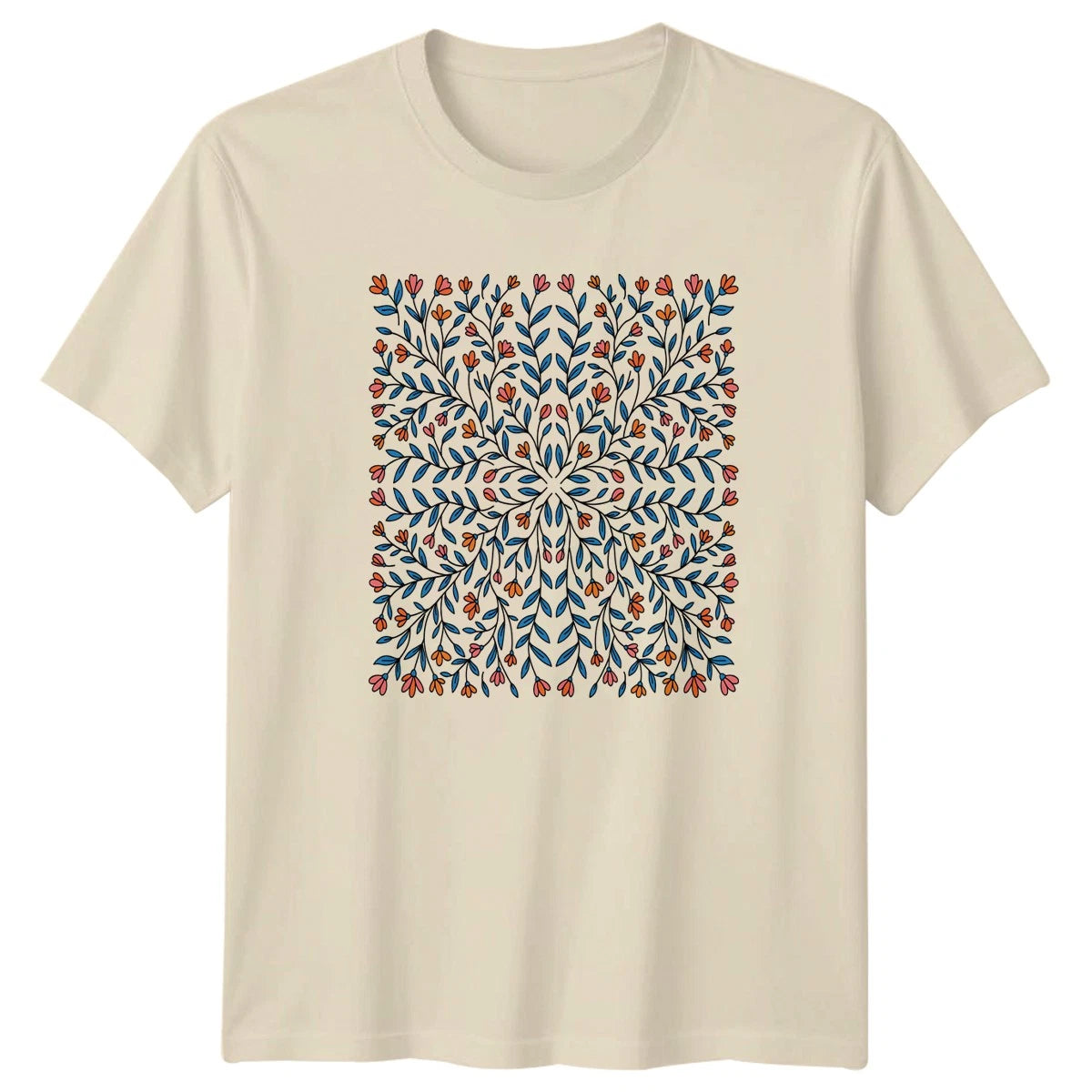 Boho Floral Botanical Art T-Shirt Nature Illustration Gift For Him And Her