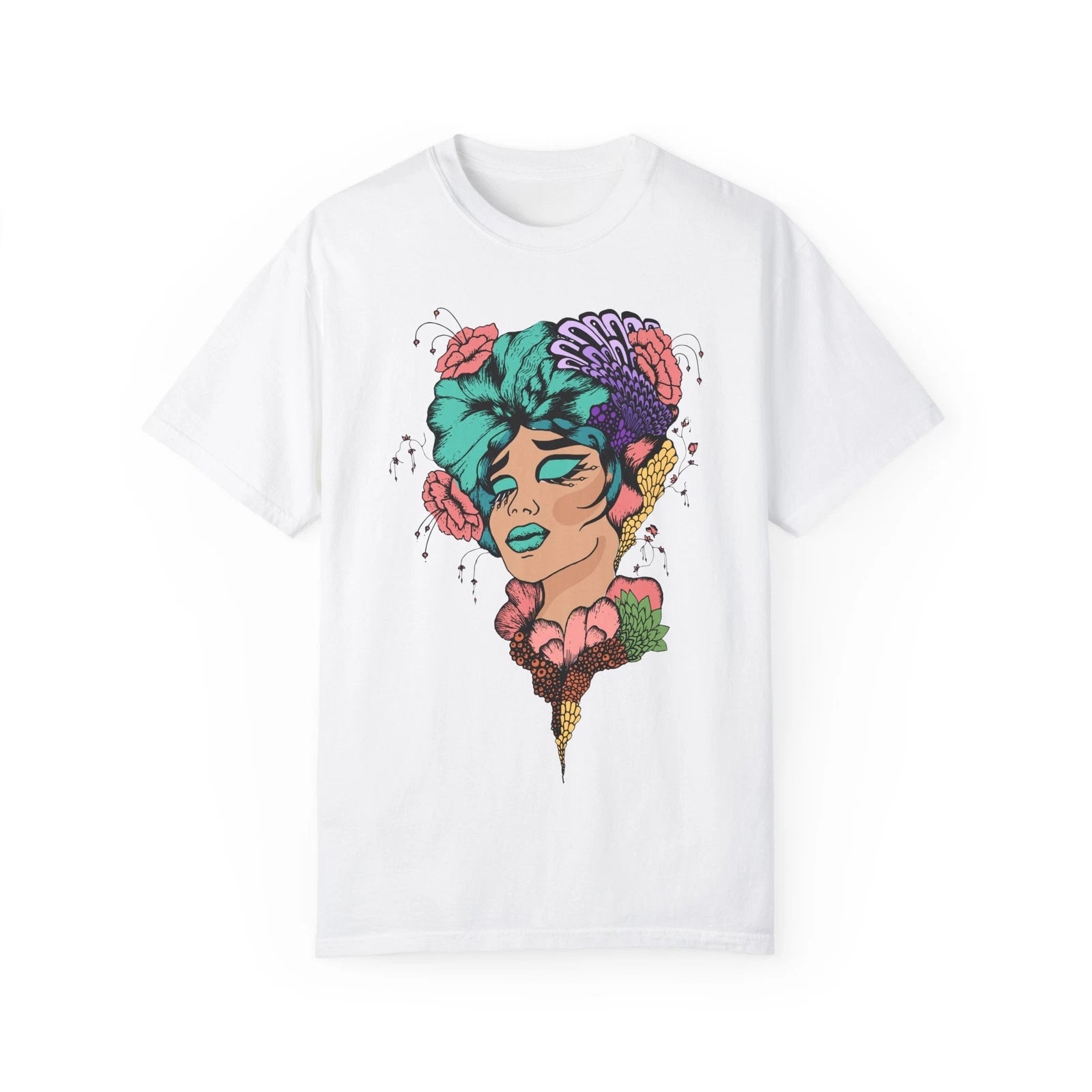 Floral Art T-Shirt, Unisex Graphic Tee, Boho Style, Gift for Her, Summer Fashion
