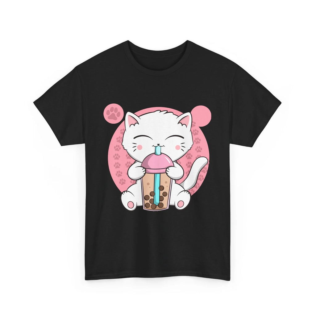 Anime Cat Shirt, Boba Cat Bubble Tea Neko Shirt, Japanese Kawaii Cat Shirt