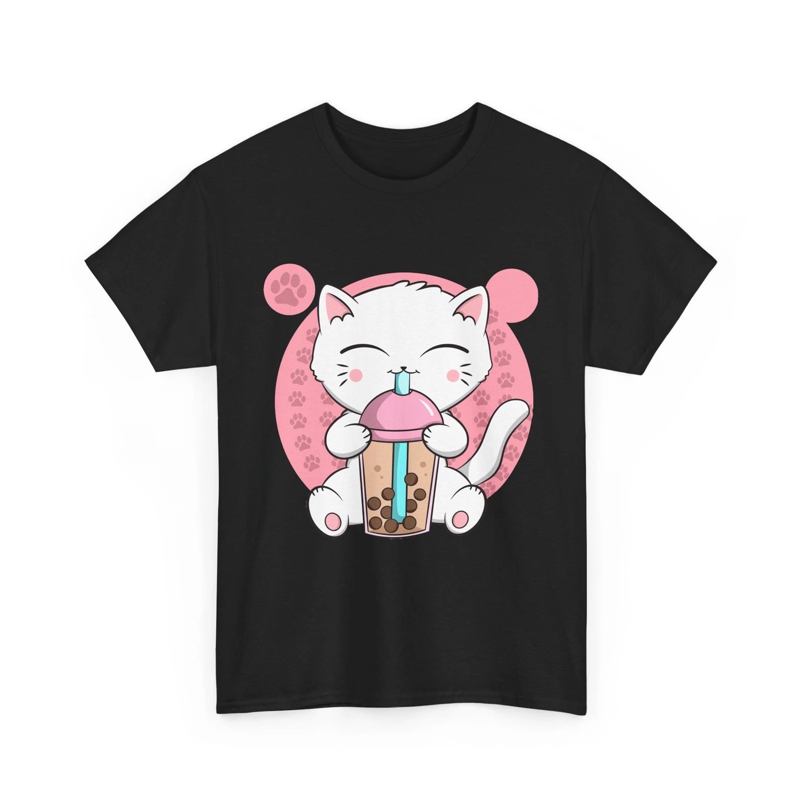 Anime Cat Shirt, Boba Cat Bubble Tea Neko Shirt, Japanese Kawaii Cat Shirt