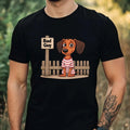 Mens Evil Dog Motif Cotton T-Shirt Size XS to 5XL