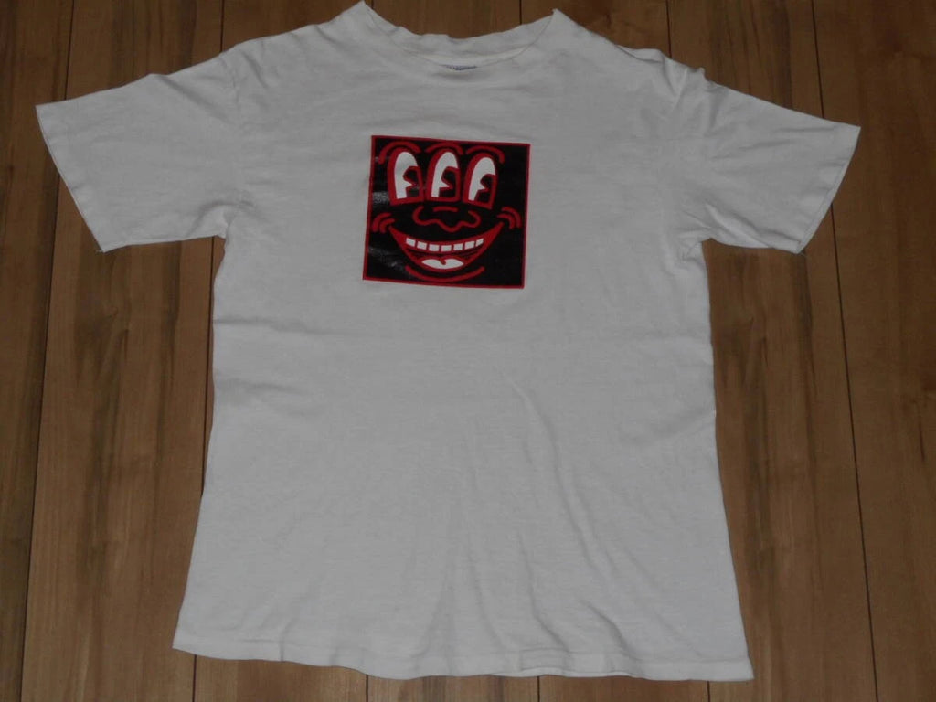 Hanes Vintage 80s Three Eyed Face Pop Art T-Shirt M USA Made