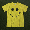 Yellow Y2K Big Smiley Face Graphic T-Shirt Size S