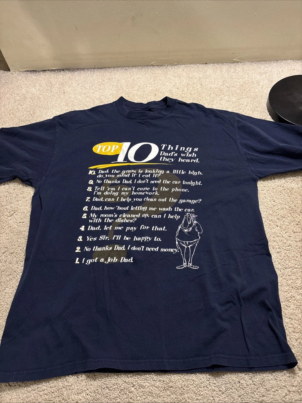 Vintage TSI "Top 10 Things Dad's Wish They Heard" Funny T Shirt Navy Large