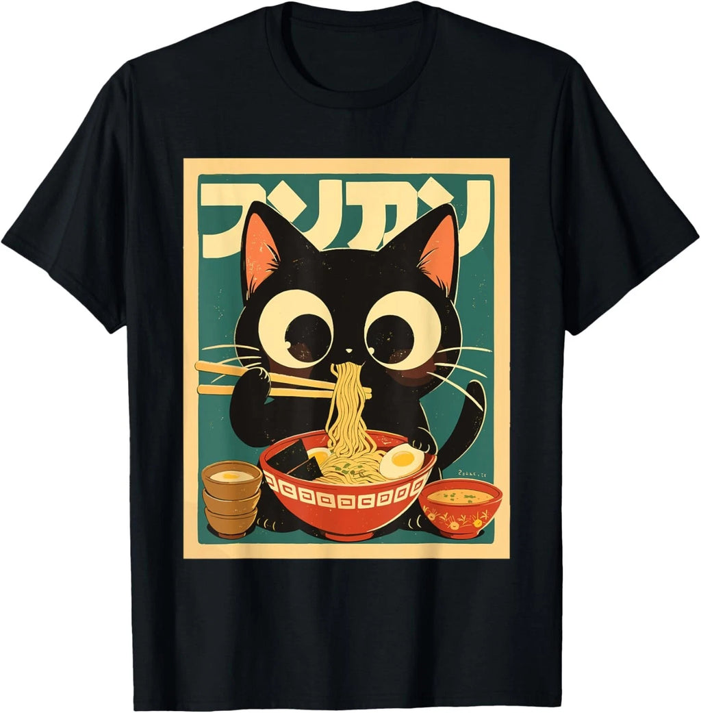 Cat Ramen Japanese Funny Japanese Kawaii Anime T-Shirt unisex T-Shirt