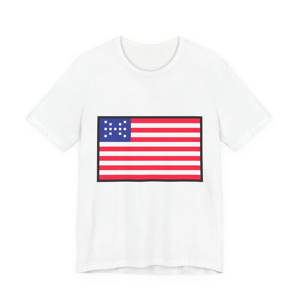 Unisex Jersey Short Sleeve Tee Pixel Art Patriotic 8-Bit American Flag Design
