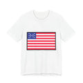 Unisex Jersey Short Sleeve Tee Pixel Art Patriotic 8-Bit American Flag Design