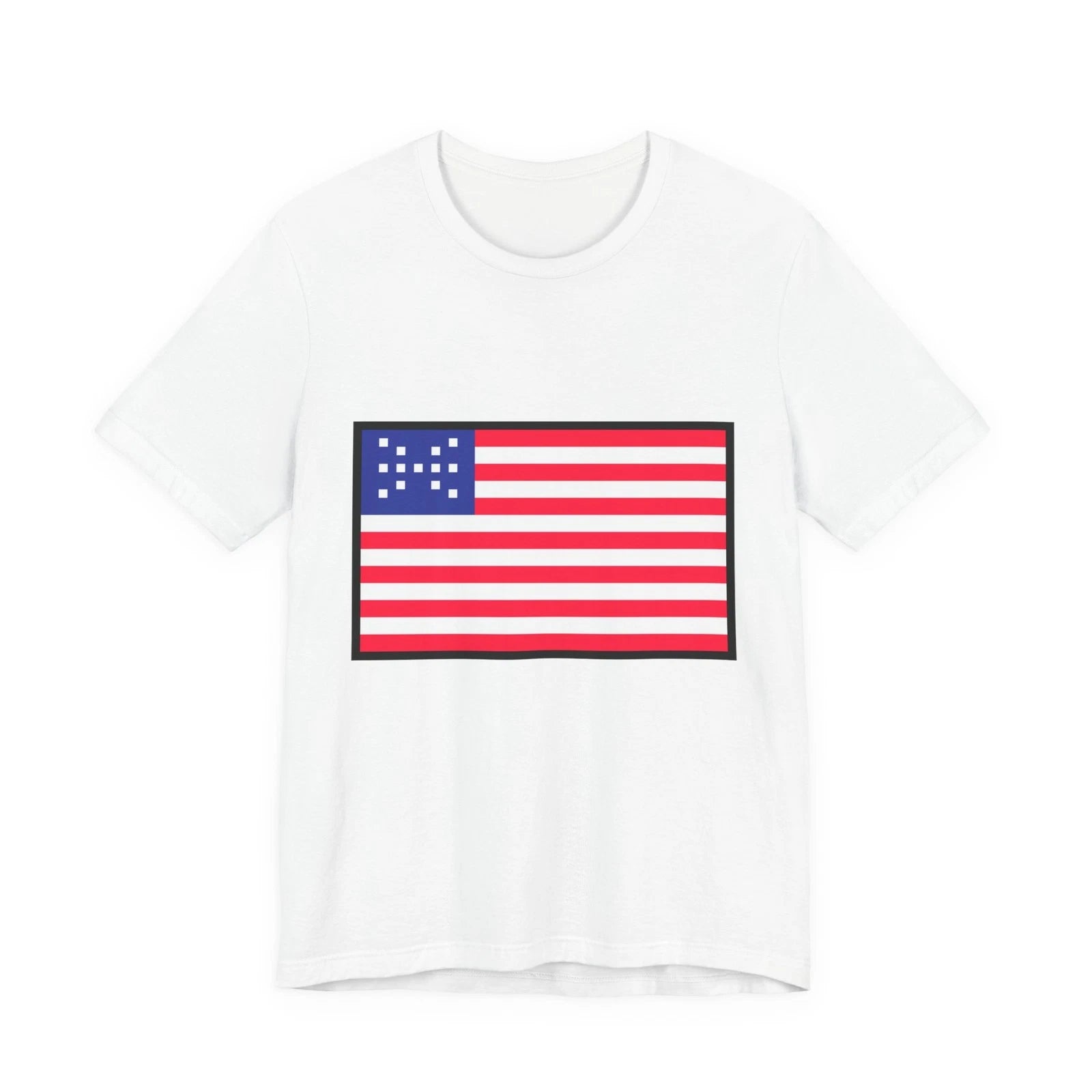Unisex Jersey Short Sleeve Tee Pixel Art Patriotic 8-Bit American Flag Design