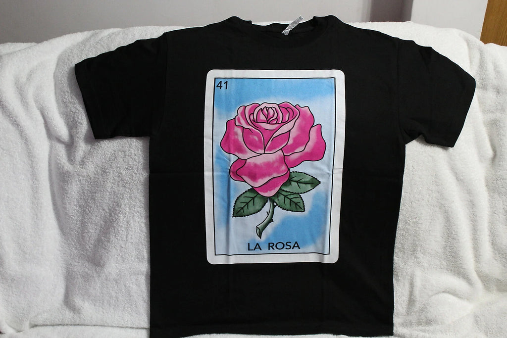 LA ROSA THE ROSE LOTERIA LOTTERY MEXICO MEXICAN FUNNY NUMBER 41 T-SHIRT SHIRT
