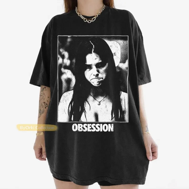 Vintage OBSESSION Movie T-Shirt, Frowning Nikki Graphic Tee, Gothic Horror Tee