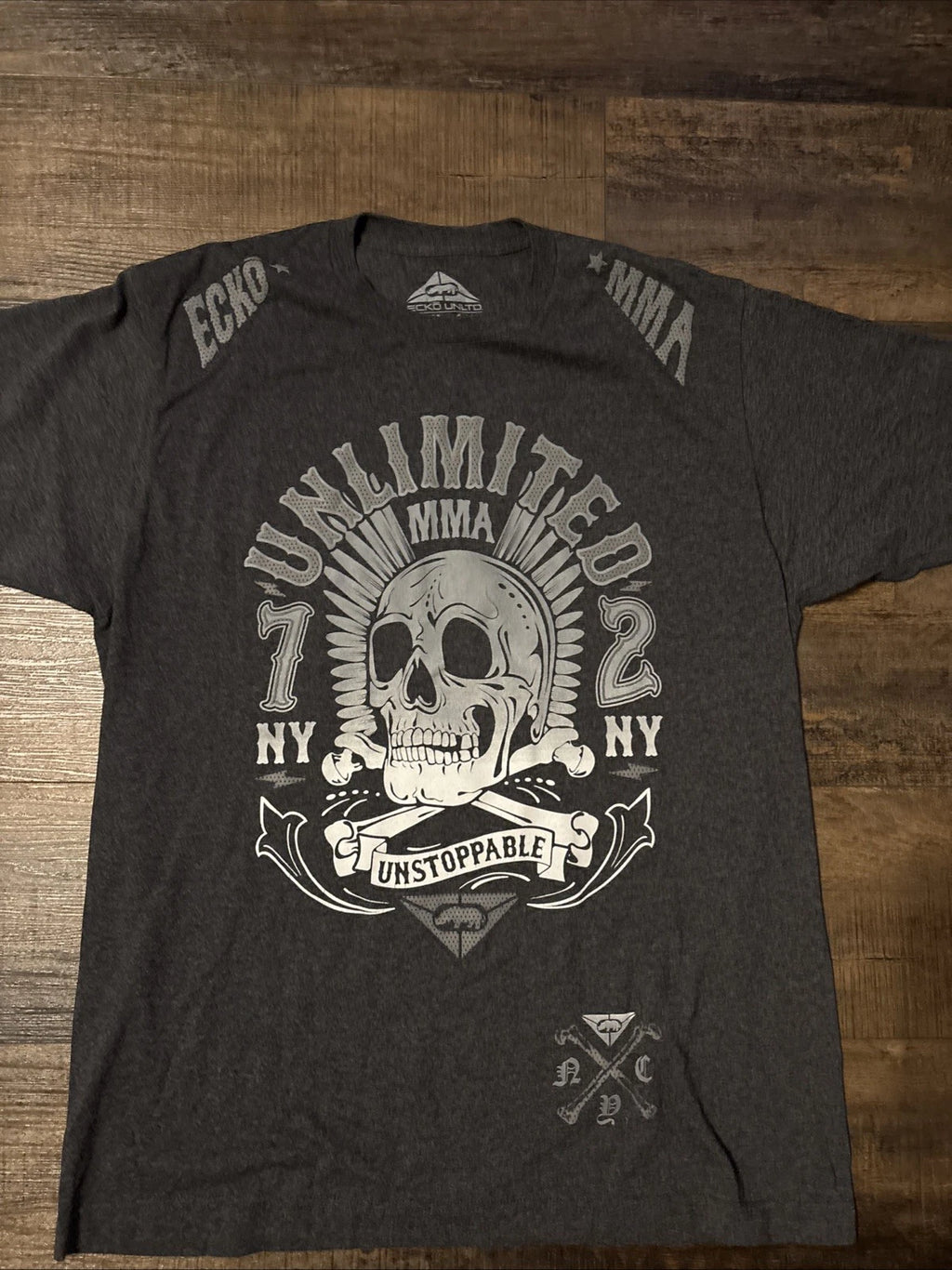 y2k Ecko Unltd Skull Graphic MMA Short Sleeve Mens Large Skate Grunge T-shirt