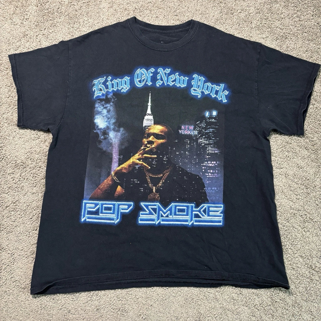 Pop Smoke King Of New York T-Shirt Mens XL Black Rap Tee Drill Music Hip Hop