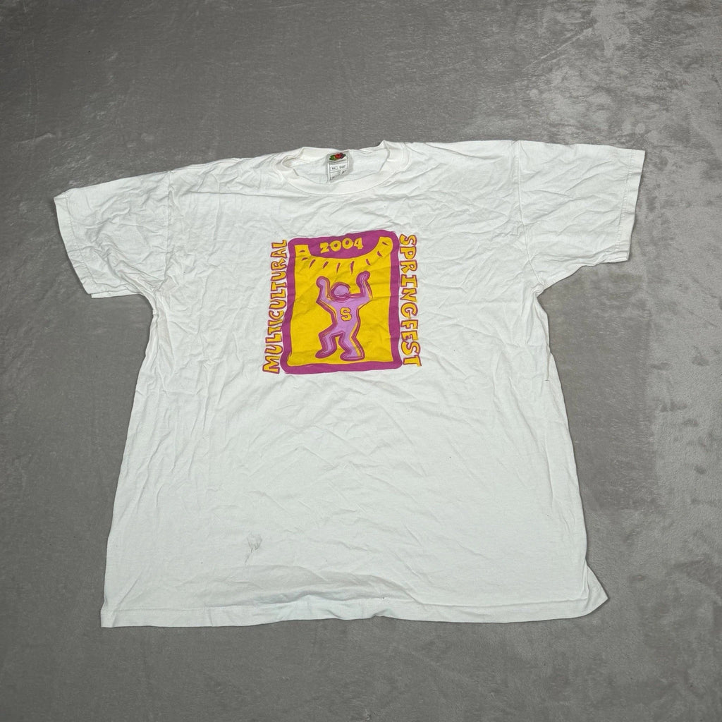 Vintage Keith Haring Shirt Mens Extra Large White Rare Pop Art Graphic Casual