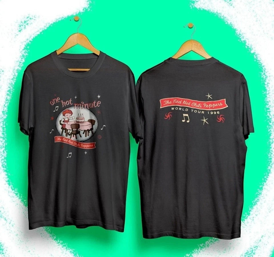Rare 1996 Red Hot Chili Peppers One Hot Minute T Shirt Black unisex