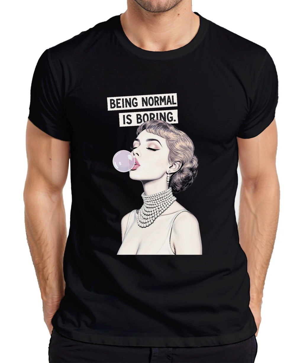 Being Normal Is Boring Retro Pop Art Beaded Bubblegum Gift Mens T-Shirt
