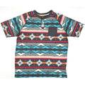 Free Planet Henley Tee Men's Large Southwestern Aztec Print Pocket Short Sleeve