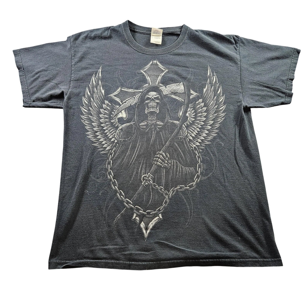 Reaper Grim Reaper Shirt Mens Extra Large Winged Skeleton Scythe Gothic Tee Y2K