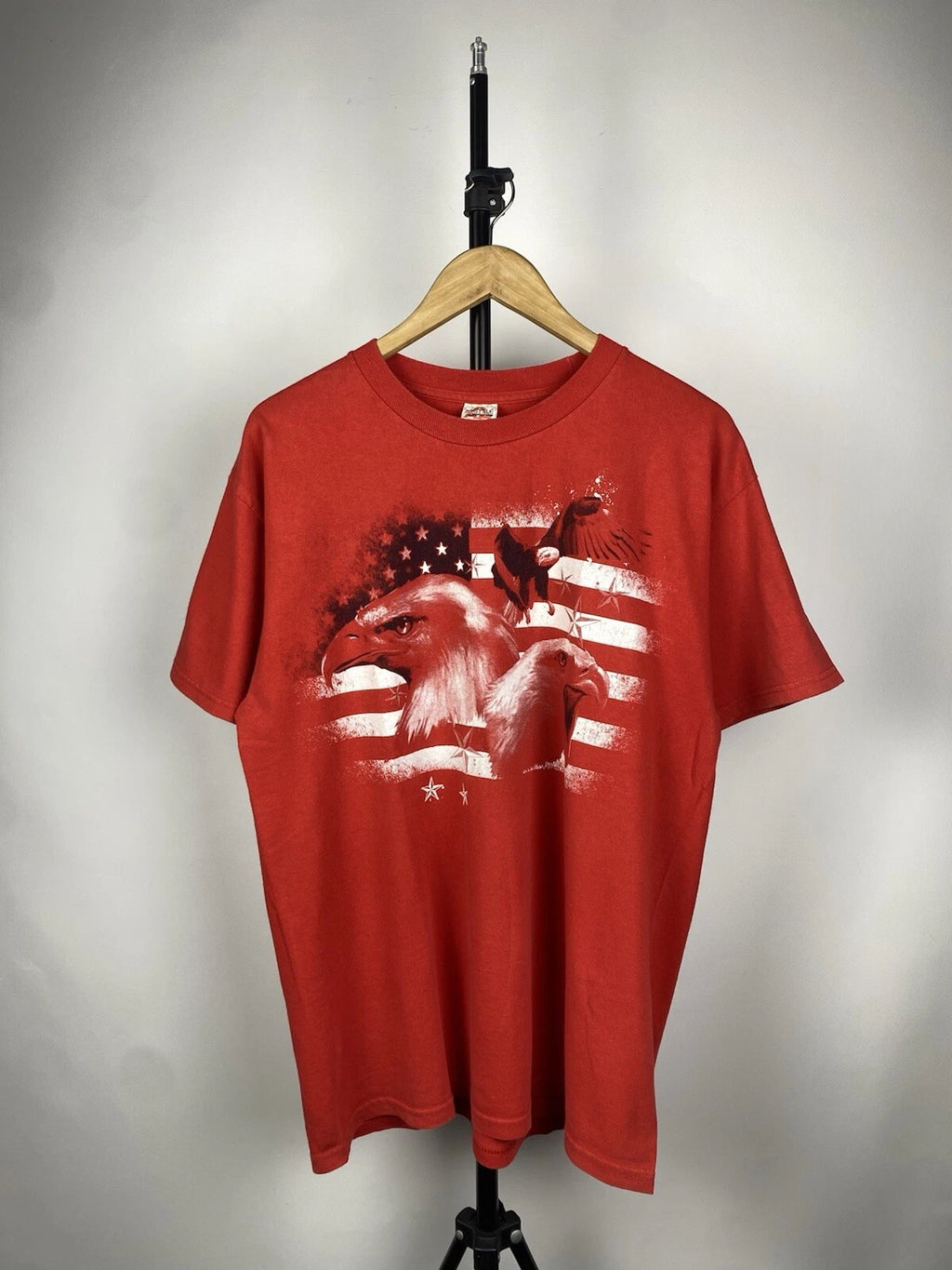 Vintage 90s Big Logo USA Native Eagle Y2K Animal Tee Shirt Men’s L Size