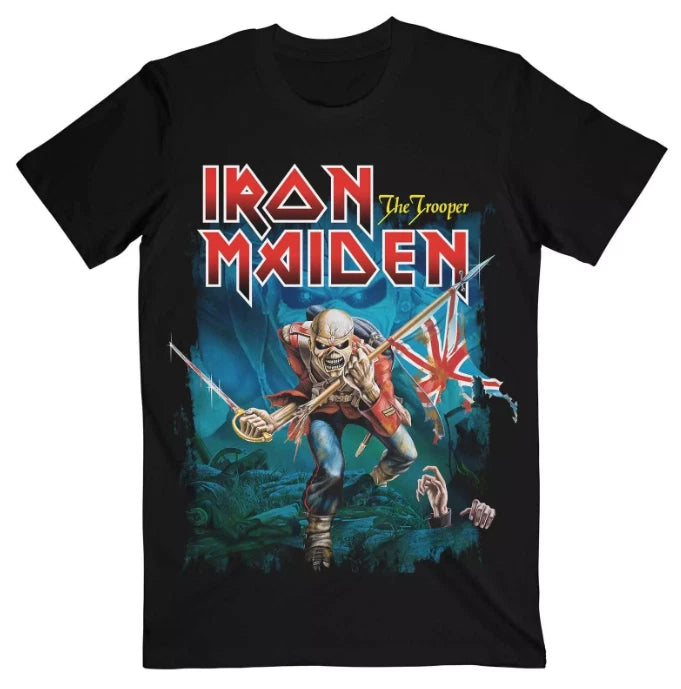 Iron Maiden T-Shirt The Trooper Eddie Band New Black Official